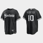 Men's Chicago White Sox #10 Yoan Moncada Black 2021 City Connect Cool Base Jersey