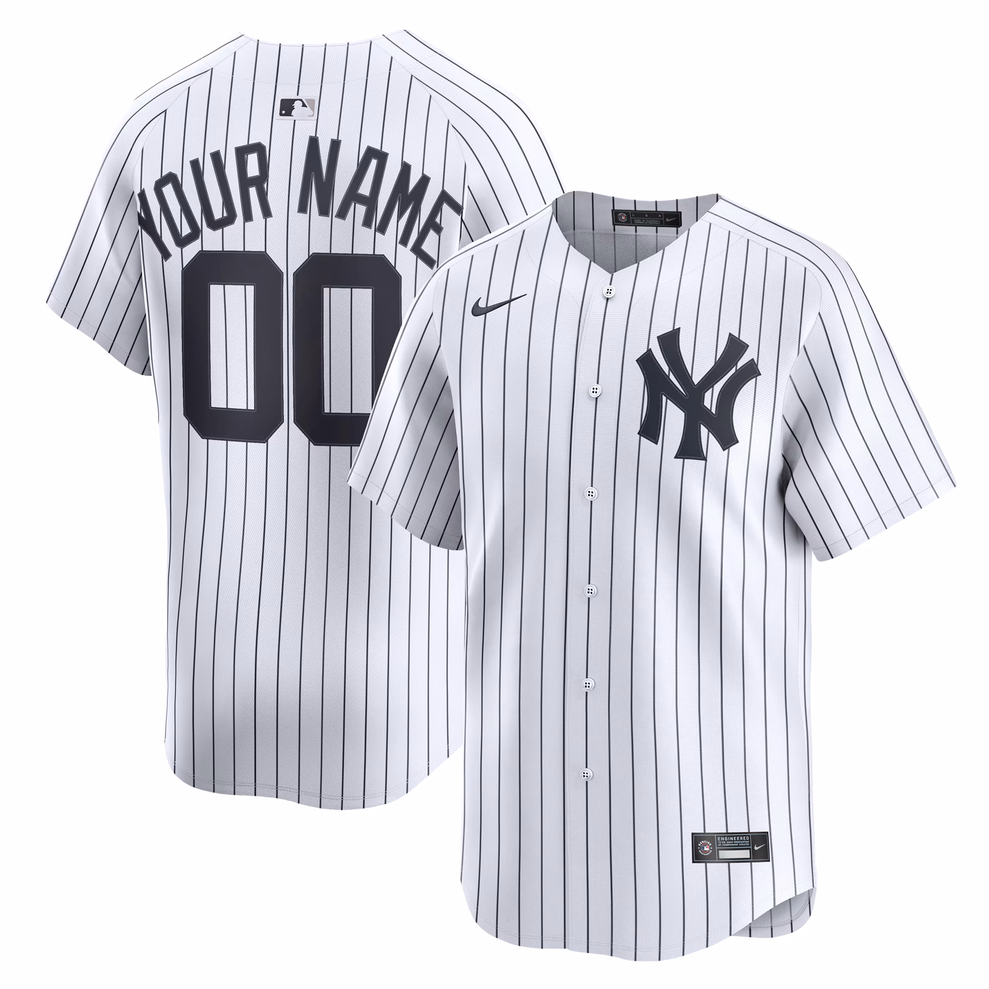New York Yankees White Home Limited Custom #00 Jersey