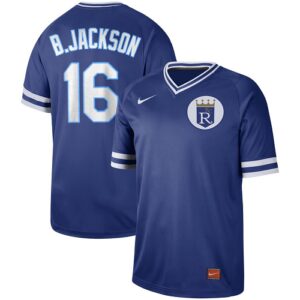 Men's  Kansas City #16 Bo Jackson Royals Royal Cooperstown Collection Legend V-Neck Jersey