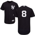 New York Yankees #8 Yogi Berra Navy Blue Flexbase Collection Stitched Jersey