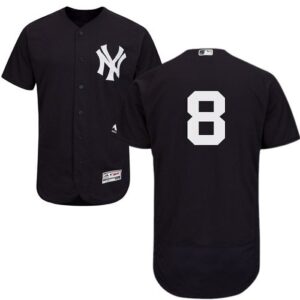 New York Yankees #8 Yogi Berra Navy Blue Flexbase Collection Stitched Jersey