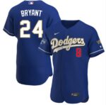 Men's Los Angeles Dodgers Front #8 Back #24 Kobe Bryant Royal Blue Championship Sttiched Jersey