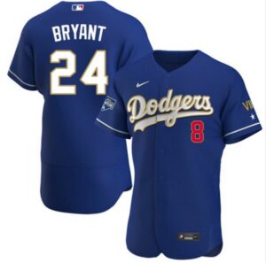 Men's Los Angeles Dodgers Front #8 Back #24 Kobe Bryant Royal Blue Championship Sttiched Jersey