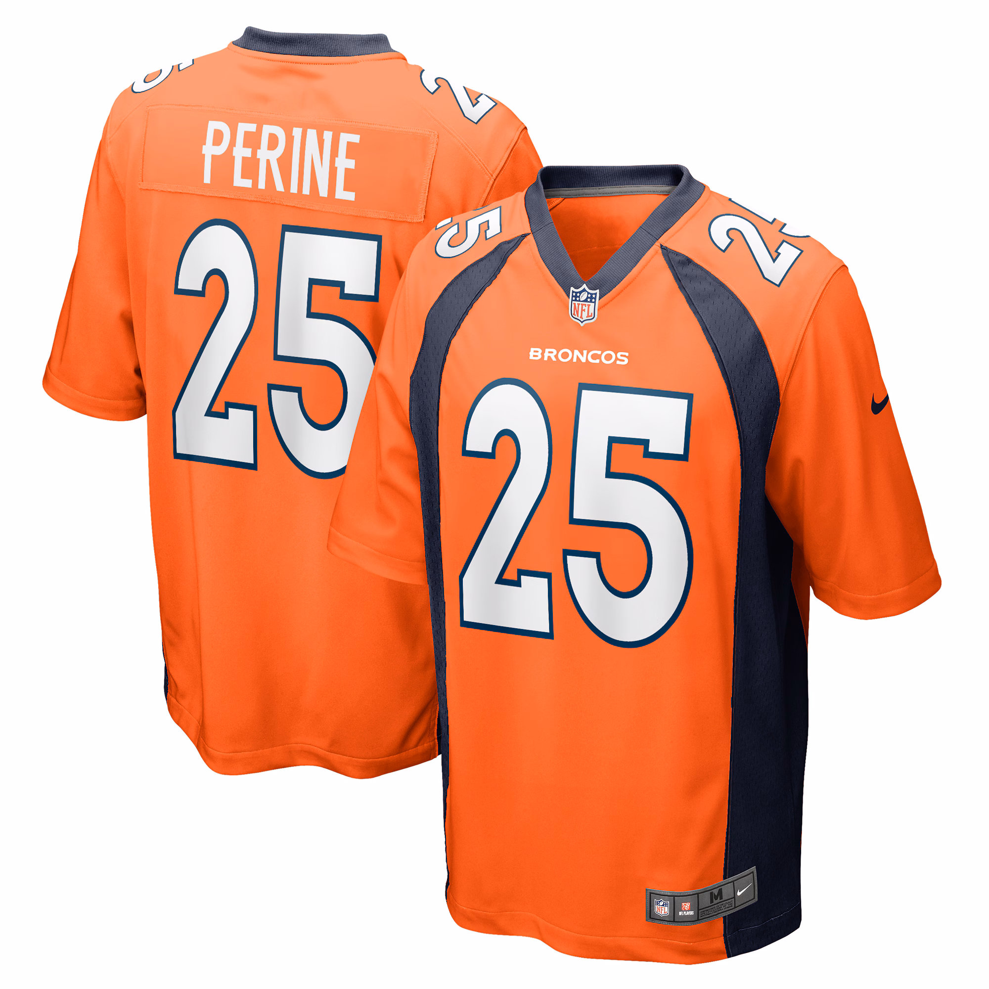 Samaje Perine Denver Broncos Game Player Jersey - Orange