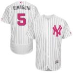 New York Yankees #5 Joe DiMaggio White Strip Flexbase Collection 2016 Mother's Day Stitched Jersey