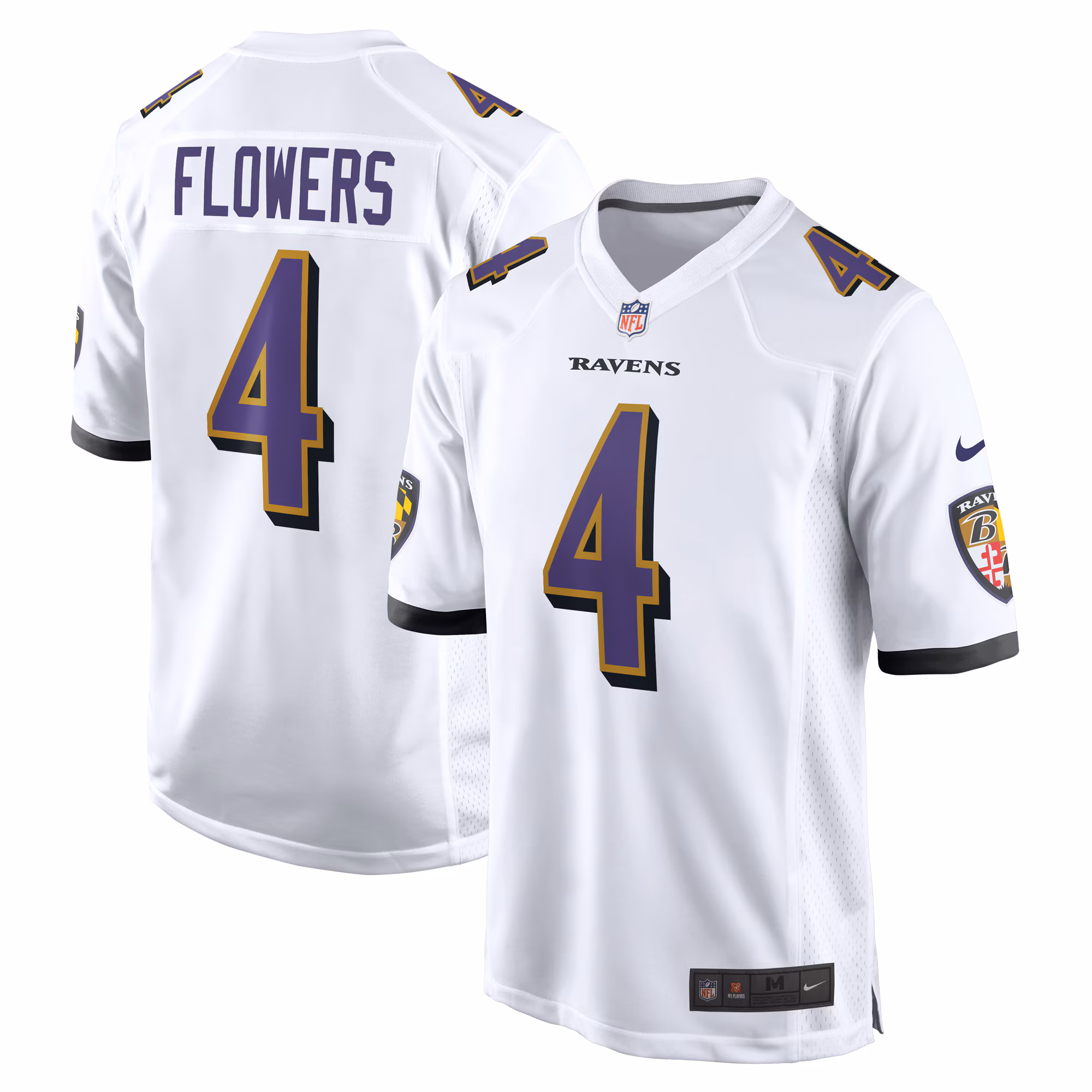 Zay Flowers Baltimore Ravens  Game Jersey -  White