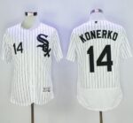 Chicago White sox #14 Paul Konerko White(Black Strip) Flexbase Collection Stitched Jersey
