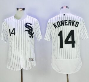 Chicago White sox #14 Paul Konerko White(Black Strip) Flexbase Collection Stitched Jersey