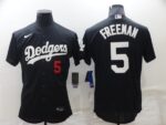 Men's  Los Angeles Dodgers #5 Freddie Freeman Black Stitched Cool Base Jersey