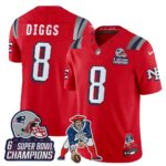 Stefon Diggs #8 New England Patriots 2025 Rivalries 6x Champions & Throwbacks Mascot Patch Vapor Limited Jersey - All Stitched