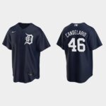 Men's Detroit Tigers #46 Jeimer Candelario Alternate Navy Jersey