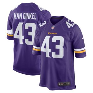 Andrew Van Ginkel Minnesota Vikings Team Game Jersey -  Purple