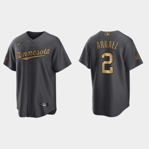 Men's Minnesota Twins #2 Luis Arraez 2022 All-Star Game Cool Base Jersey - Charcoal