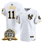 Anthony Volpe #22 New York Yankees 27 Time Champions Patch Vapor Premier Limited Jersey - White Gold