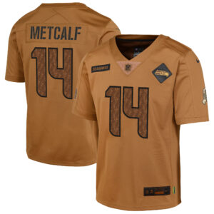 DK Metcalf Seattle Seahawks  Youth 2023 Salute To Service Limited Jersey - Brown