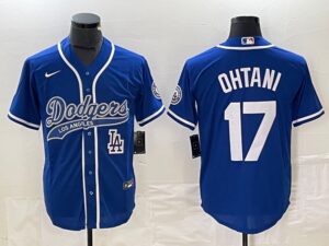 Men's Los Angeles Dodgers #17  Blue Shohei Ohtani Jersey