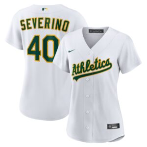 Women's Athletics Luis Severino #40 White Home Replica Jersey