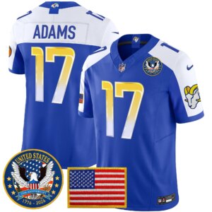 Davante Adams #17 Los Angeles Rams 2025 United States 250th Anniversary Patch Vapor Limited Jersey - All Stitched