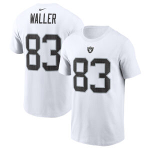 Men's Darren Waller White Las Vegas Raiders Player Name & Number T-Shirt