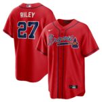 Atlanta Braves Austin Riley #27 Red Alternate 2 Replica Jersey