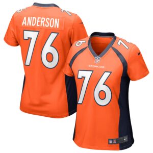 Calvin Anderson Denver Broncos  Women's Game Jersey - Orange