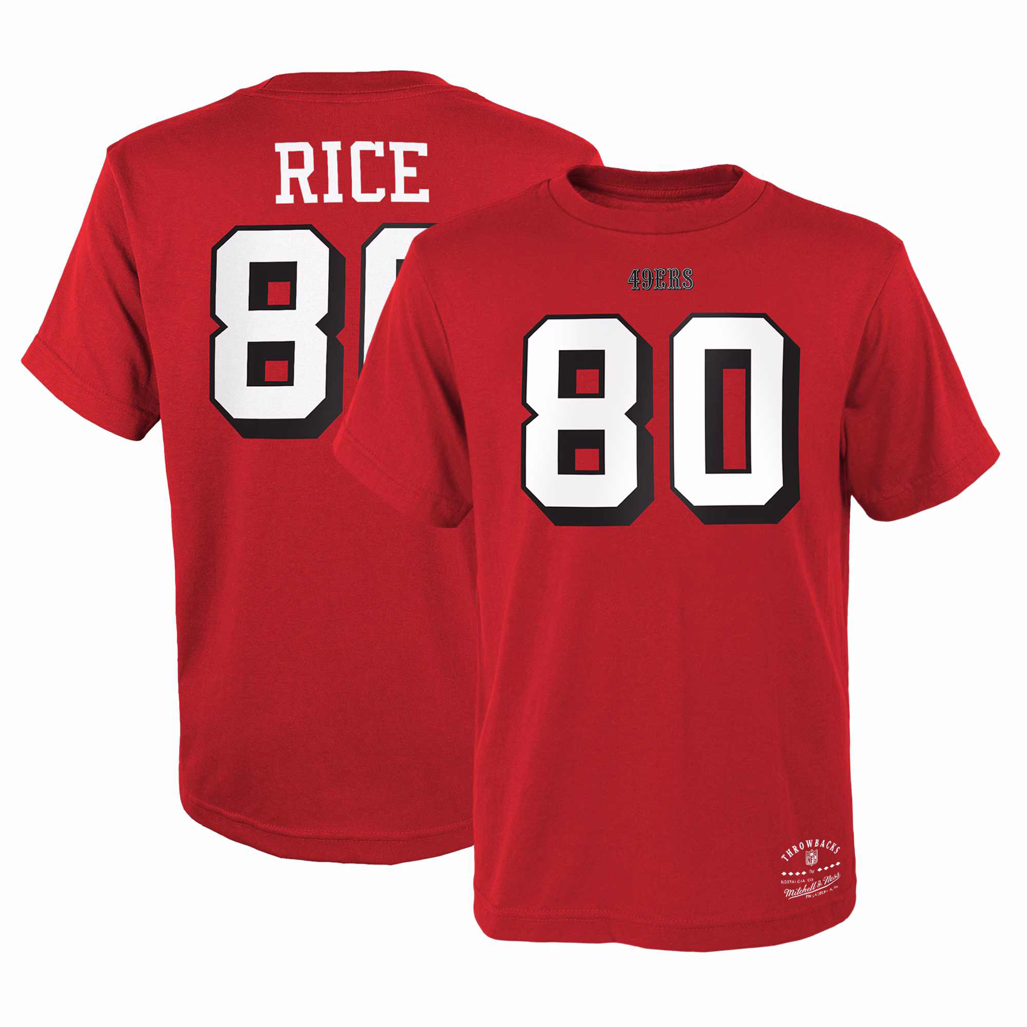 Youth Jerry Rice Scarlet San Francisco 49ers Retired Retro Player Name & Number T-Shirt