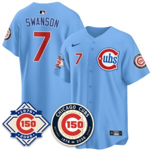 Dansby Swanson #7 Chicago Cubs 150th Anniversary Vapor Limited Jersey - All Stitched