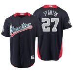 Men's 2018 All Star #27 Giancarlo Stanton Navy Home Run Derby American League Cool Base Jersey