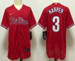 Men's Philadelphia Phillies #3 Bryce Harper Red Stitched Flex Base  Jersey