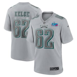 Jason Kelce Philadelphia Eagles  Super Bowl LVII Patch Atmosphere Fashion Game Jersey - Gray