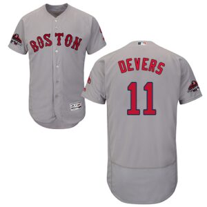 Boston Red Sox #11 Rafael Devers Grey Flexbase Collection 2018 World Series Champions Stitched Jersey