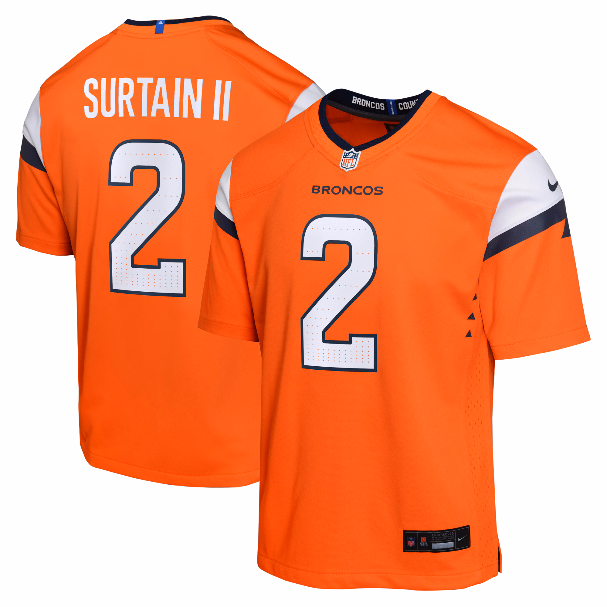 Patrick Surtain II Denver Broncos Youth Mile High Collection Game Jersey - Orange