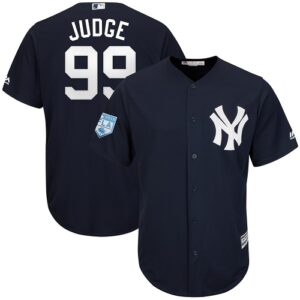 Men's New York Yankees #99 Aaron Judge Majestic Navy 2019 Spring Training Cool Base Player Jersey