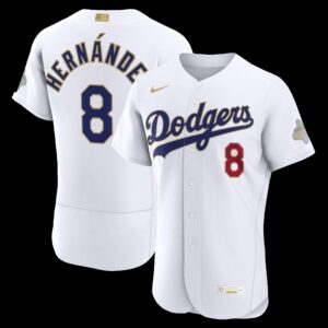 Los Angeles Dodgers Enrique Hernández #8 White 2026 Gold Collection Authentic Jersey
