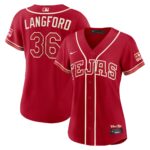 Women's Texas Rangers Wyatt Langford #36 Red 2026 City Connect Stadium Jersey