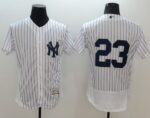New York Yankees #23 Don Mattingly White Strip Flexbase Collection Stitched Jersey