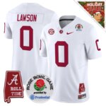 Deontae Lawson #0 Ncaa BAMA Rose Bowl Patch Vapor Limited Jersey - Alabama Map - All Stitched