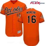 Men's Baltimore Orioles #16 Trey Mancini Orange 25th Patch Flex Base Jersey