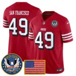 San Francisco #49 San Francisco 49ers United States 250th Anniversary Patch Vapor Limited Jersey - All Stitched