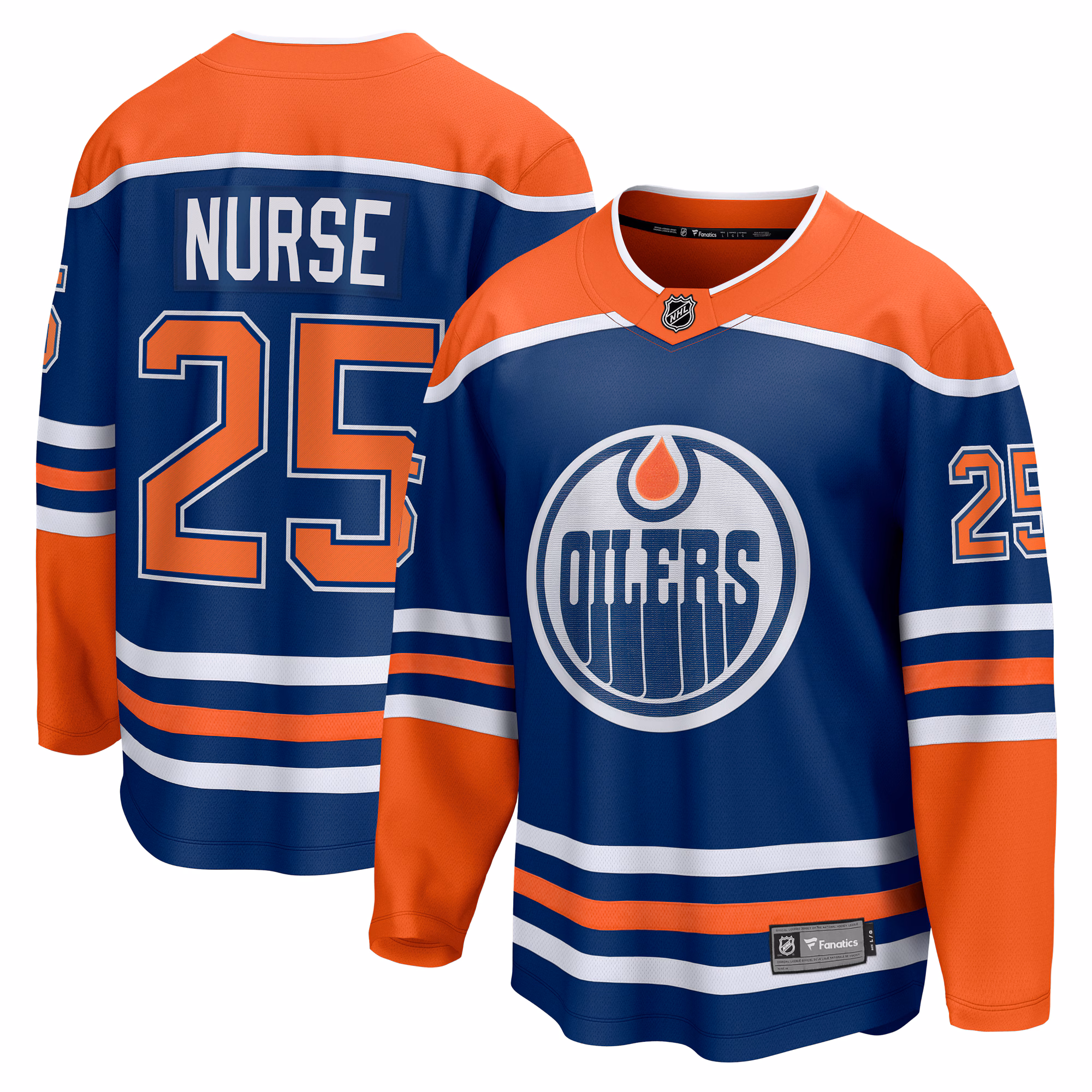 Edmonton Oilers Darnell Nurse #25 Fanatics Royal Home Breakaway Player Jersey