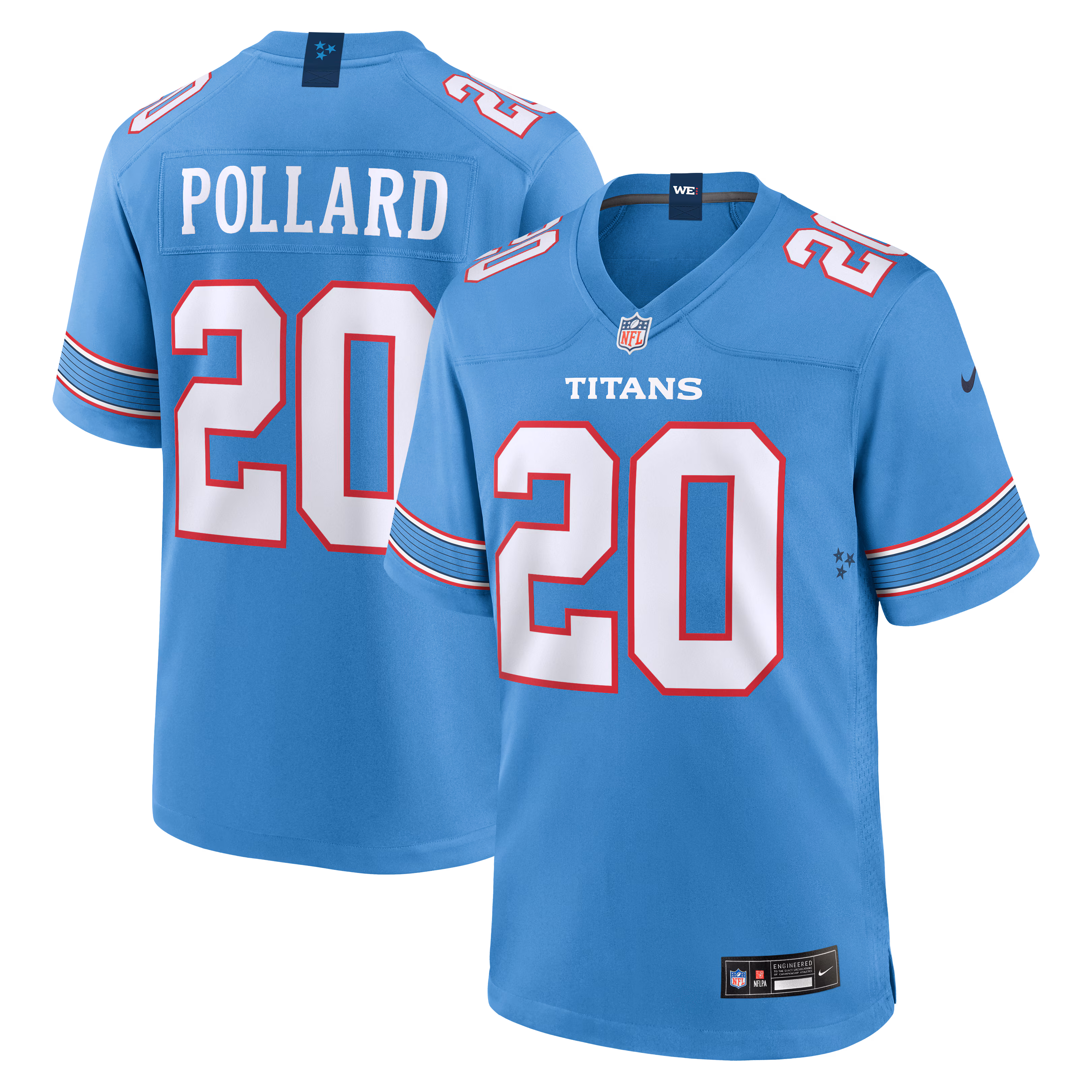 Tony Pollard #20 Tennessee Titans Light Blue Game Jersey