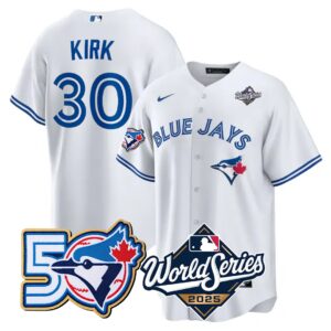 Alejandro Kirk #30 Toronto Blue Jays 50th 2025 World Series Limited Jersey Stitched White