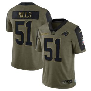 Sam Mills Carolina Panthers  2021 Salute To Service Retired Player Limited Jersey - Olive