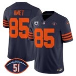 Cole Kmet #85 Chicago Bears CHI Dick Butkus Patch Throwback Vapor Limited Jersey - All Stitched