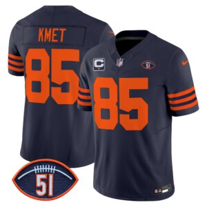 Cole Kmet #85 Chicago Bears CHI Dick Butkus Patch Throwback Vapor Limited Jersey - All Stitched