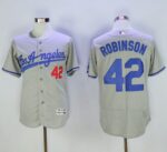 Los Angeles Dodgers #42 Jackie Robinson Grey Flexbase Collection Road Stitched Jersey