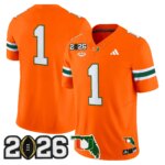 Team #1 Miami Hurricanes MIA 2026 CFP Final & Florida Patch Vapor Limited Jersey - All Stitched