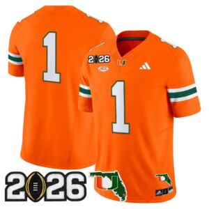 Team #1 Miami Hurricanes MIA 2026 CFP Final & Florida Patch Vapor Limited Jersey - All Stitched