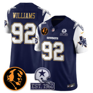 Quinnen Williams # 92 Dallas Cowboys Vapor Limited Gold Jersey - John Madden Patch - All Stitched