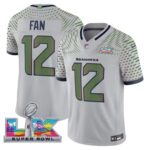 12th Fan #12 Seattle Seahawks 2025 Rivalries Super Super Bowl LX Patch Vapor Limited Jersey
